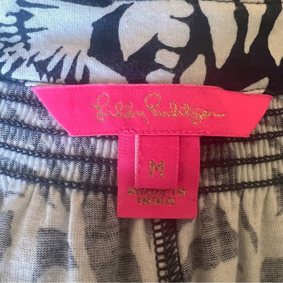 Lilly Pulitzer Cath 3/4 Sleeve Dress in the Aegean Navy Beach Path print SZ M - Picture 2 of 6